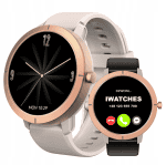 Smartwatch damski z funkcją GPS i powiadomieniami telefonicznymi.