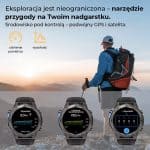 Smartwatch dla aktywnych, wytrzymały na warunki outdoor, z GPS i pomiarem ciśnienia.