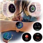 Smartwatch damskie z funkcjami zdrowotnymi i fitness Smartwatch damski z monitorowaniem zdrowia i aktywności fizycznej.