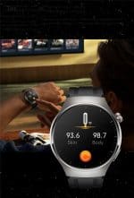 Smartwatch z funkcją monitorowania zdrowia Smartwatch z czujnikiem tętna i monitorowaniem skóry i ciała.
