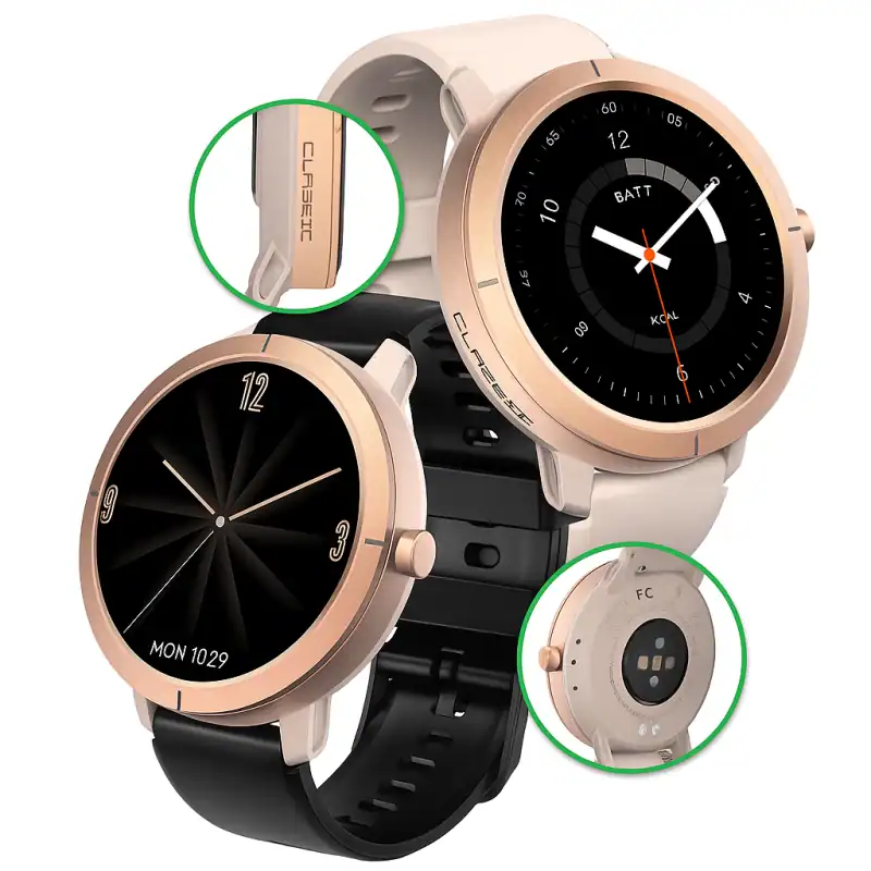 Smartwatch IWatches z funkcjami fitness i powiadomieniami.