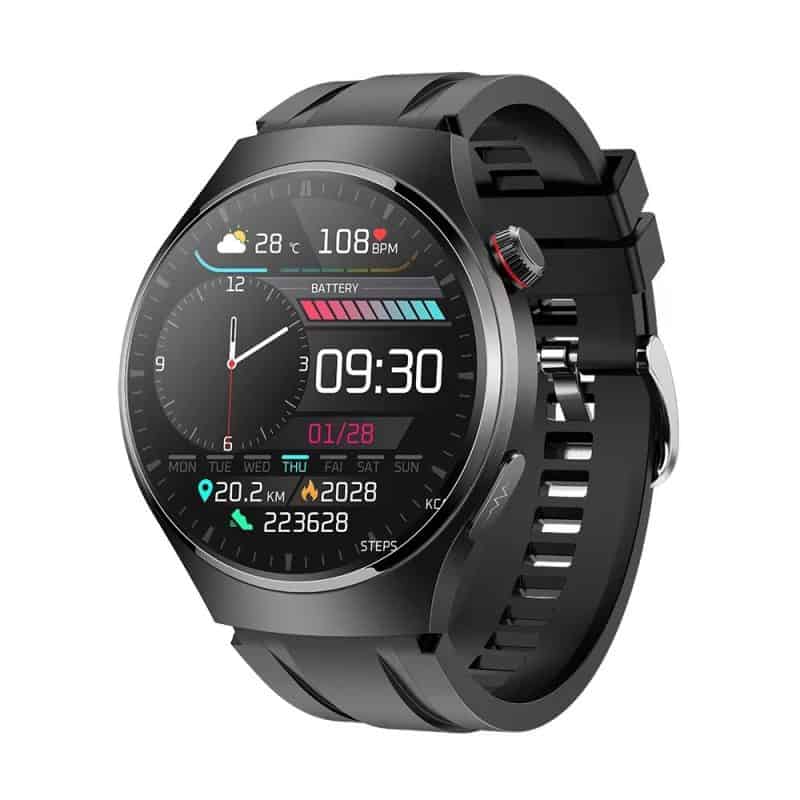 Smartwatch Pro Kardio z funkcją monitorowania tętna i kroków.