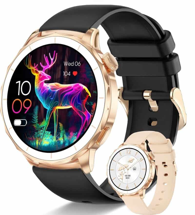 Smartwatch IWatches z kolorowym ekranem i funkcjami fitness.