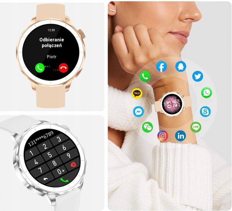 Smartwatch z funkcjami połączeń, powiadomień i monitorowania zdrowia dla entuzjastów technologii i s.