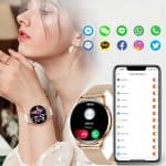 Smartwatch damski IWatches z funkcją powiadomień i eleganckim designem Smartwatch damski IWatches z powiadomieniami i stylowym wyglądem, idealny do codziennego użytku i mo.
