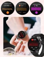 Smartwatch z funkcjami monitorowania zdrowia i aktywności fizycznej. Smartwatch z ekranem dotykowym, pomiarem tętna, poziomu glukozy i ciśnienia krwi.