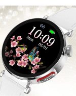 Zegarek smartwatch z kwiatowym motywem i motywem motyla Smartwatch z kolorowym wyświetlaczem, kwiatami i motylem, idealny dla miłośników nowoczesnych zegark.