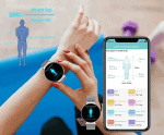 Smartwatch z funkcją monitorowania ciała Smartwatch do śledzenia parametrów zdrowotnych i aktywności fizycznej.