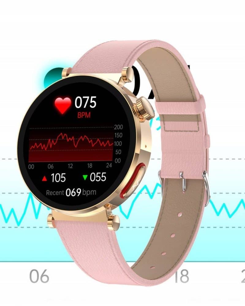 Smartwatch damski z funkcjami zdrowotnymi i sportowymi, idealny do monitorowania tętna, aktywności i.