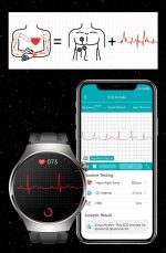 Zegarek smartwatch z funkcją monitorowania rytmu serca i EKG Smartwatch z funkcją EKG i pomiarem tętna, idealny dla zdrowia i fitness.