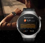 Zegarek IWatches z funkcją monitorowania poziomu glukozy Zegarek IWatches z ekranem pokazującym poziom glukozy i aktywność fizyczną, idealny dla osób dbający.