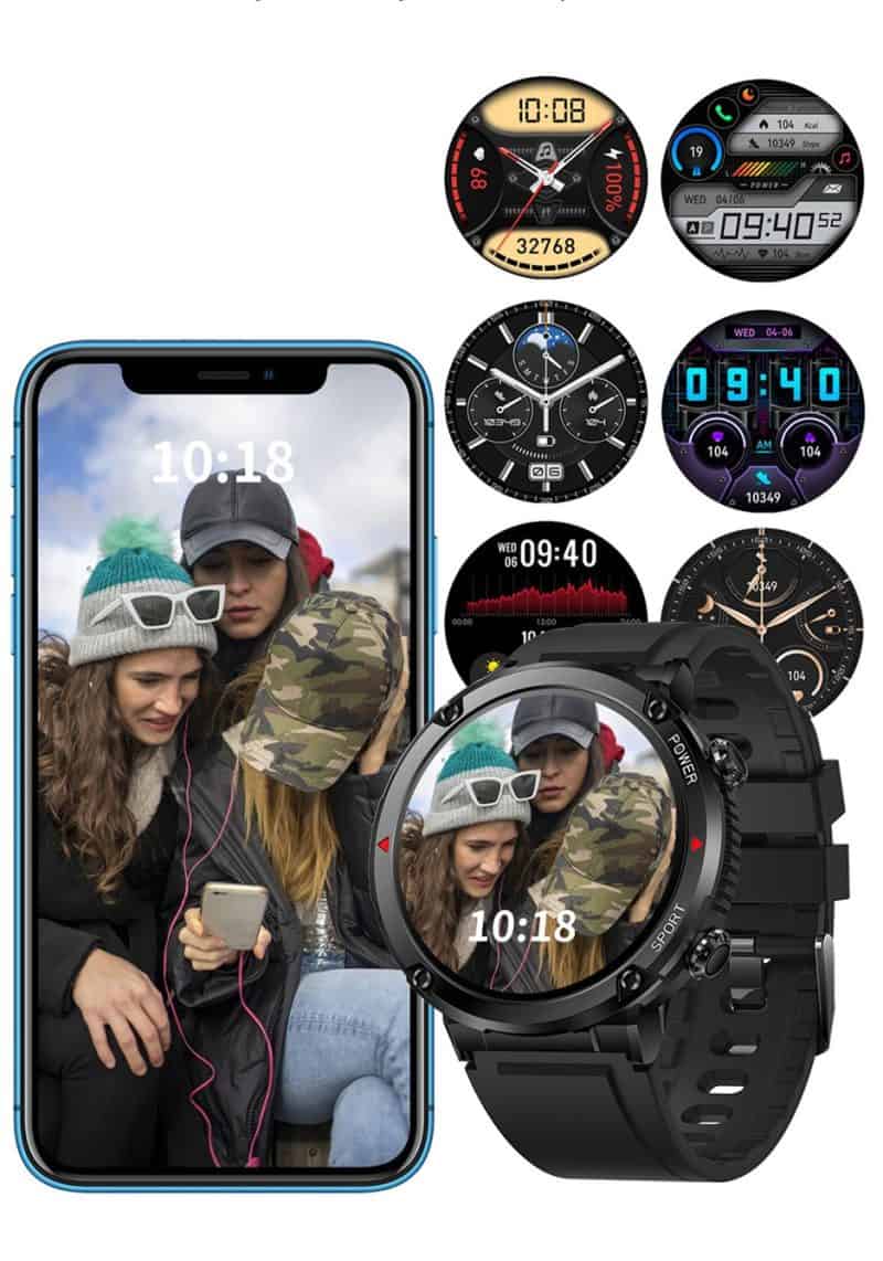 Zestaw nowoczesnych zegarków IWatches z funkcjami fitness i powiadomień.