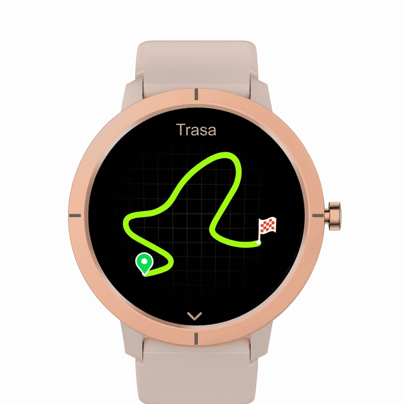 Smartwatch z funkcją nawigacji i śledzenia trasy.