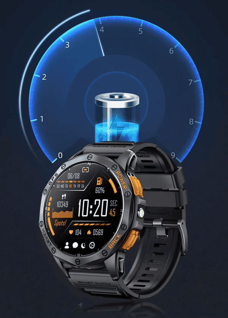 Zegarek IWatches z ekranem dotykowym i funkcją ładowania bezprzewodowego, idealny do aktywności spor.