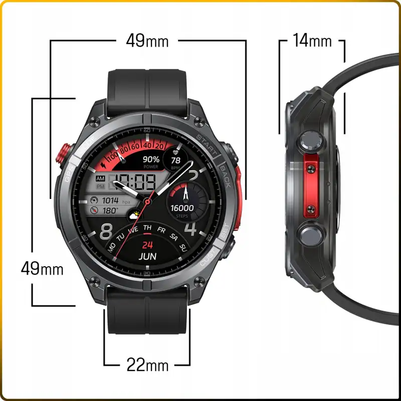 Smartwatch IWatches z czarnym paskiem, wyświetlaczem i funkcjami fitness, idealny dla sportowców i e.