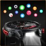 Nowoczesny smartwatch IWatches z funkcjami fitness i powiadomień na czarnym tle.