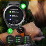 Nowoczesny smartwatch z powiadomieniami i funkcjami kontaktu.
