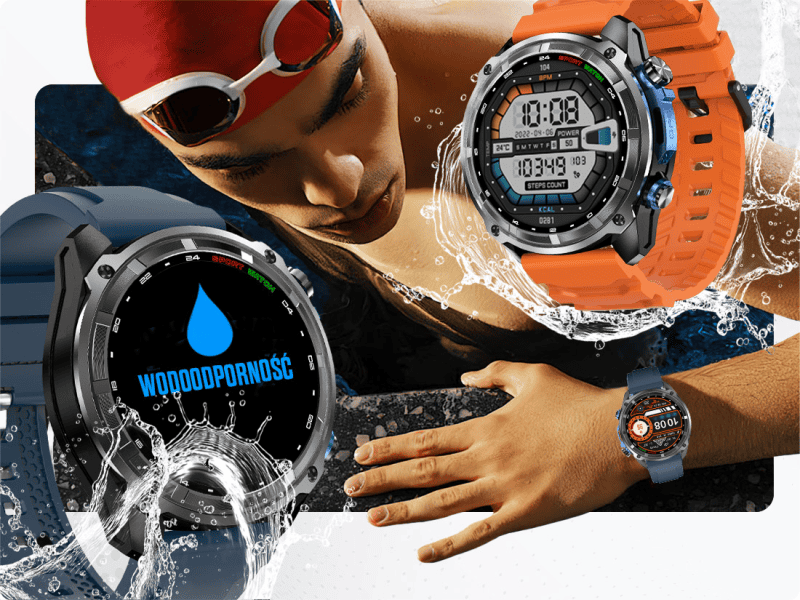 Wytrzymały zegarek sportowy IWatches z funkcją wodoodporności i nowoczesnym designem. Idealny dla ak.