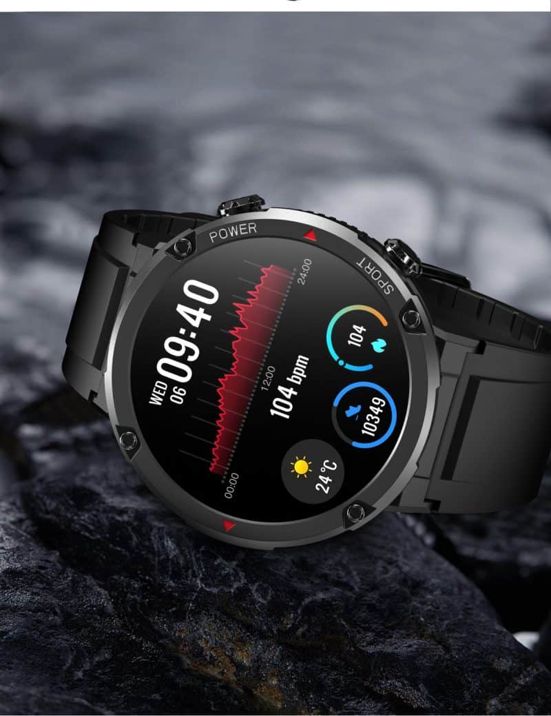 Zegarek sportowy IWatches z funkcją monitorowania tętna i aktywności.