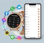 Smartwatch z funkcją powiadomień i synchronizacją z telefonem Smartwatch z ekranem dotykowym i funkcją powiadomień z różnych aplikacji.