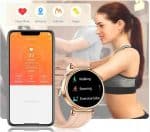 Smartwatch z funkcjami fitness i monitorowania zdrowia Smartwatch z funkcjami śledzenia aktywności, takimi jak chodzenie, bieganie i jazda na rowerze, idea.